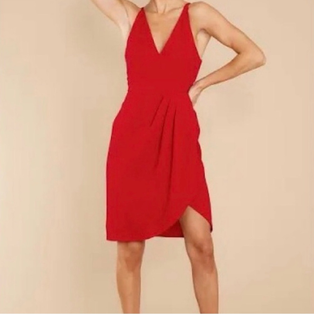 NWT EXPRESS Red Wrap Dress (Size M)